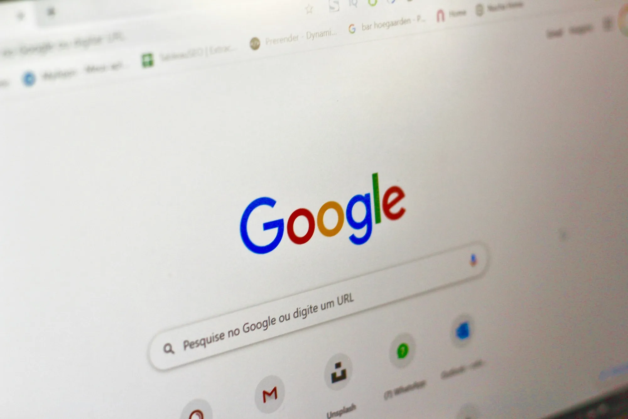 A computer screen showing the Google search page